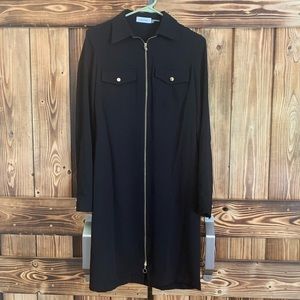 calvin klein size 4 Long Sleeve Zip Up Black Dress